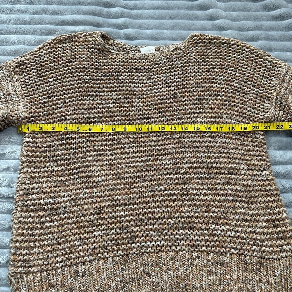 Chicos 100% cotton Chunky Elbow sleeve warm cold sweater - Picture 5 of 7
